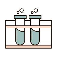 Schulbildung Chemie Reagenzglas Labor Versorgungsleitung und füllen Stilikone vektor