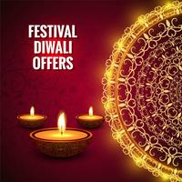 Glückliche diwali diya Öllampen-Festivalhintergrundillustration vektor