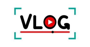 vlog Logo, eben Stil Vektor Illustration von vlog