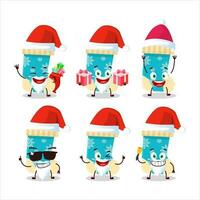 Santa claus Emoticons mit Blau Weihnachten Socken Karikatur Charakter vektor