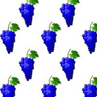 nahtlos Muster Blau Traube Bündel mit Beeren und Blätter. zum Natur oder gesund Vitamin Essen Design. Vektor Illustration