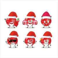 Santa claus Emoticons mit Weihnachten Ball rot Karikatur Charakter vektor