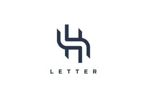 h Brief Logo Vektor mit modern Linie Konzept schwarz Design