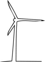 Gekritzel Stil linear Illustration von Windmühle. vektor