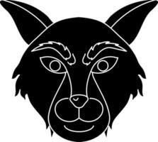 Tier von Hund Gesicht Symbol im Chinesisch Tierkreis im schwarz. vektor
