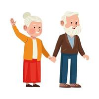 Großelternpaar zu Fuß vektor
