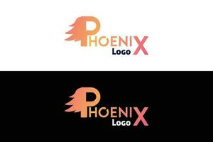 Phönix Typografie Logo Design Vorlage. vektor