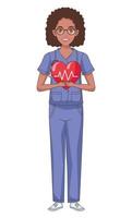 sjuksköterska med hjärta vektor