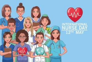 sjuksköterska dag firande vektor