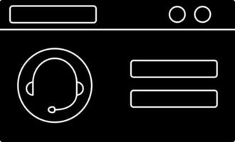 online Kunde Bedienung Symbol im schwarz und Weiß Farbe. vektor