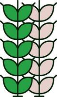 Weizen oder Gerste Pflanze Symbol im Grün und Rosa Farbe. vektor