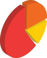 bunt Kuchen Diagramm Symbol im 3d Stil. vektor