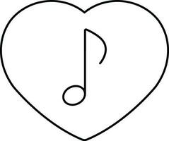 Liebling Lied oder Musik- Symbol im Linie Kunst. vektor