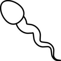 schwarz Gliederung Sperma eben Symbol oder Symbol. vektor