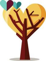 hjärta form abstrakt träd ikon i platt syle. vektor