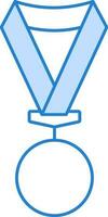 tom medalj med band ikon i blå och vit Färg. vektor