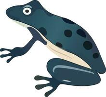 isoliert Schiefer Blau Frosch Symbol im eben Stil. vektor