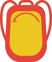 orange och gul skola väska på vit bakgrund. vektor