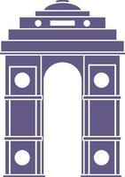platt stil Indien Port ikon i violett och vit Färg. vektor