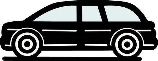 Seite Aussicht von Auto Symbol im schwarz und Weiß Farbe. vektor
