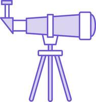 Illustration von lila und Weiß Farbe Teleskop Symbol im eben Stil. vektor
