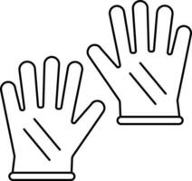 Handschuhe Symbol im schwarz dünn Linie Kunst. vektor