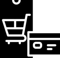 Glyphe Stil online Einkaufen im Smartphone Symbol. vektor