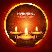 Glückliche diwali diya Öllampen-Festivalhintergrundillustration vektor