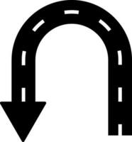 drehen Punkt Straße Zeichen oder Symbol vektor