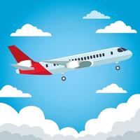 Flugzeug Fluggesellschaft Flugreise in den Himmel vektor