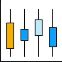 utjämnare Diagram ikon i blå och gul Färg. vektor