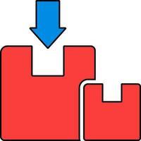 platt stil uppkopplad handla ikon i blå och röd Färg. vektor