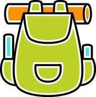 Grün und Orange Rucksack Symbol. vektor