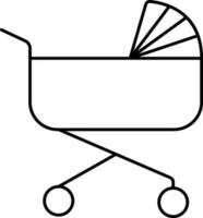 Baby Schlaganfall Illustration von Kinderwagen Symbol. vektor