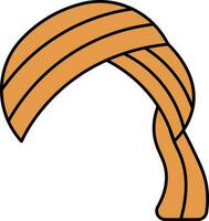 Orange Turban Symbol auf Weiß Hintergrund. vektor