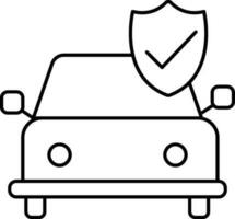 prüfen Schild mit Auto oder Auto linear Symbol. vektor
