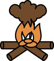 Orange und braun Lagerfeuer Rauch Symbol oder Symbol. vektor