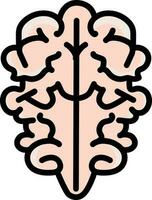 mänsklig hjärna topp se ikon i persika Färg. vektor