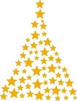illustration av jul träd tillverkad med gul Färg stjärnor. vektor