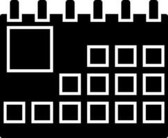 Glyphe Symbol oder Symbol von monatlich Kalender. vektor