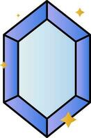 hexagonal topas ikon i blå Färg. vektor