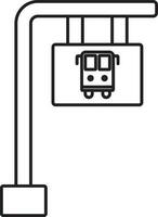schwarz Linie Kunst Illustration von Bus Stand Symbol. vektor