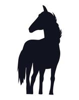 häst svart djur silhuett ikon vektor