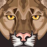 Puma Tier Wildkopf Charakter Symbol vektor