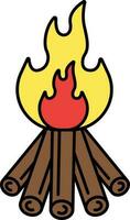 eben Illustration von Lagerfeuer Symbol. vektor