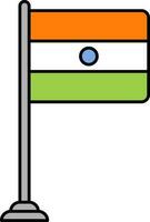 indisch National Flagge Pole eben Symbol oder Symbol. vektor