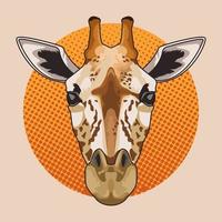 giraff djur vilda huvud karaktär i prickig bakgrund vektor