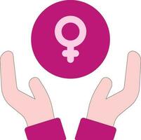 Frauen Pflege Rosa Symbol oder Symbol. vektor