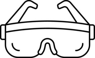 schwarz linear Sicherheit Brille Symbol oder Symbol. vektor