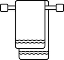 isoliert hängend Handtuch Symbol im Linie Kunst. vektor